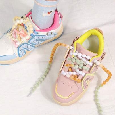 1 par de cordones de zapatos con diseño de farolillo de 120 cm de largo, ligeros y duraderos, adecuados para zapatos deportivos casuales y uso diario, muy apropiados para el uso diario en verano, cordones de uso diario | Vestimenta de moda