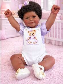 Realistic Reborn Baby Doll Sophia Black 50cm Mundo Kids - Baby Pink - View 3