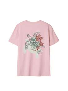 3pcs/Set Summer New Casual Sweet Sea Turtle & Letter Print Round Neck Short Sleeve T-Shirt, Fashionable & Versatile Women Tops - Light Blue, Pink, and Apricot - View 7