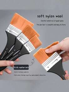 1 Cọ vẽ nylon, cán gỗ chuyên nghiệp, lông mềm, chống rụng lông, bền, dẻo, vẽ mượt, dùng cho vẽ tranh acrylic, vẽ theo số, thủ công mỹ thuật, vẽ, tô màu, vẽ tranh trên vải, dụng cụ nghệ thuật, đồ dùng nghệ thuật, đồ dùng thủ công, cọ vẽ, cọ họa sĩ, bộ dụng cụ vẽ tranh, trường học, văn phòng, tự làm tại nhà, cọ vẽ - Mảnh duy nhất - Xem 3