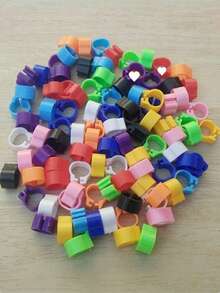 100 piezas Anillos de identificación de plástico de 8mm de diámetro, adecuados para palomas, loros, canarios, aves de corral - Ver 6