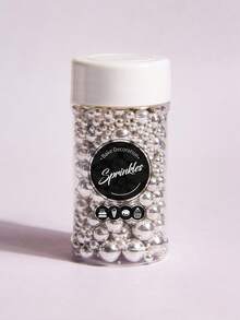 85g/3oz Chispas Blancas para Decoración de Pasteles, Cuentas Redondas de Tamaño Mixto para Decoración de Horneado, Adecuadas para Decoración de Pasteles de Boda, Decoración de Fiestas, Helados, Cupcakes, Galletas Horneadas, Decoración de Pasteles de Cumpleaños para Fiestas de Cumpleaños, Solo para Decoración - Multicolor - Ver 12