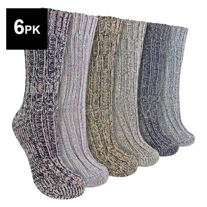 Sock Snob Sock Snob - 6 Pack Womens Alpaca Wool Boot Socks | Ribbed Walking Socks For Wellington Boots