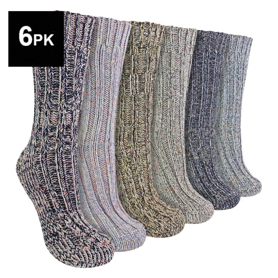 Sock Snob Sock Snob - 6 Pack Womens Alpaca Wool Boot Socks | Ribbed Walking Socks For Wellington Boots - Multicoloured - View 1