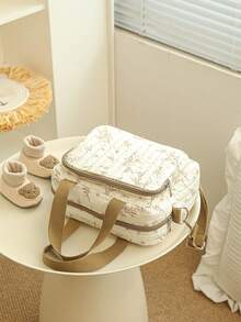 1pc INS Style Embroidered Mommy Bag, Small Handheld & Shoulder Strap Maternity Bag - Multicolor - View 13