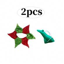 Bộ trang phục yêu tinh 2 món - Mũi dài + Cổ áo chuông nhung, Phụ kiện trang trí tiệc Giáng sinh cho người lớn và trẻ em - Nhiều màu - Xem 3