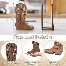 1pc Western Cowboy Boot Shaped Paper Towel Holder - Vintage Cowboy Style, Suitable For Desktop/Dining Room Decor, American Country Atmosphere, Home Organization Enthusiasts - View 4