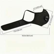 1个可拆卸户外口罩，防尘，可重复使用，男女通用，几何图案，魔术贴闭合，需手洗 - 黑色 - 查看 6