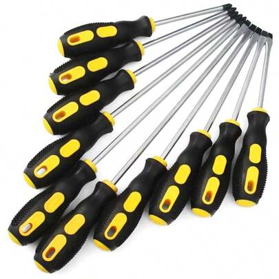 6pcs Magnetic Screwdriver Set With Ergonomic Massage Handle And Non-Slip Grip - Heavy Duty /Flat/Hex (PH0-T25) Bits, Compact Mini Kit For Home Repair, Electronics, DIY - Industrial Grade Magnetic Tip Screwdrivers