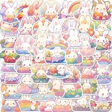 50 Easter Egg Bunny Vinyl Stickers |, Homemade, Cartoon Theme, Glossy, Suitable For Scrapbooks, Diaries, Laptops, Fenders, Scooters, Water Bottles, Computers, Mobile Phones, Hard Hats, Cars - A - View 2