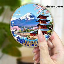 1 cái/3 cái Miếng hút nam châm phẳng 2D bằng acrylic mới, kiểu Nhật Bản, hình hoa anh đào và núi lửa. Sản phẩm có màu sắc tươi sáng không phai, mặt sau được từ hóa hoàn toàn với lực hút mạnh. Thích hợp cho nhiều loại tủ lạnh, tủ đông, tủ đựng đồ bằng sắt và các không gian khác. - Nhật Bản - Xem 4