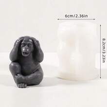 1 Set de molde de silicona con forma de mono "No ver el mal, no oír el mal, no hablar el mal", molde de líquido de resina, molde de mono animal realista, adecuado para resina epoxi, velas, yeso, cemento, manualidades de arcilla polimérica y decoración del hogar - animal - Ver 11