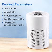 Hailicare Mini Desktop Air Purifier, HEPA Filter Negative Ion Technology, Quiet Air Purifier, Suitable For Bedroom, Office, Kitchen, Compact Portable Air Purifier, Eliminates Odor, Smoke, Pet Dander - White - View 10