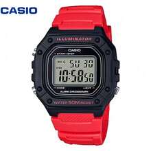 Casio 卡西欧红色方形运动数字手表，50米防水，7年电池寿命，LED灯，多功能学生腕表 - 均碼 - 查看 3