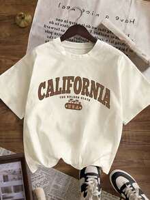 3件套女士新款休闲可爱图案宽松百搭圆领短袖T恤，时尚日常及假日穿着 - 彩色 - 查看 2