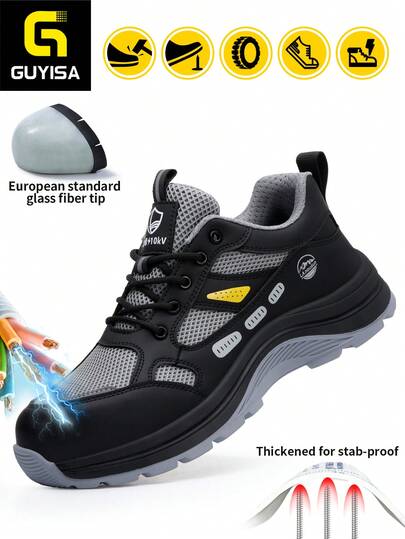 GUYISA 10KV绝缘防砸防刺穿安全鞋，轻便防滑功能性男士工作鞋，四季皆宜