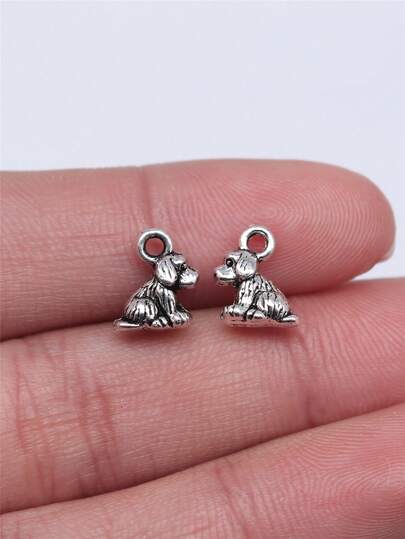 10pcs 10x7mm Sitting Dog Charms Pendant For DIY Jewelry Making Necklace Keychain Phone Chain Bracelet Making Accessories Handmade Craft Making Findings
