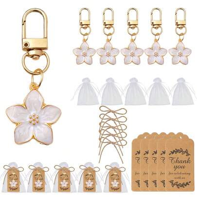 Bộ 20 móc khóa hoa anh đào, móc khóa hoa dễ thương, phụ kiện thời trang nữ, ví xinh xắn, quà tặng tuyệt vời cho gia đình và bạn bè.