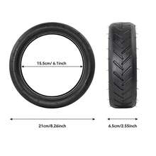 8.5 Inch Tire Upgrade For Xiaomi M365 Pro S1 Mi 3 Electric Scooter, 8.5*2 Inch Thickened Outer Tire, 81/2*2 Thickened Wheel Tire Replacement Spare Tire With Valve - Black - View 7