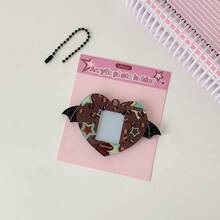 1pc Cute Cartoon Heart-Shaped 1-Inch Pendant, Student Backpack Charm, Idol Fan ID Card Holder, Keychain - Heart-shaped Card Holder - View 11