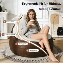 Adorable Bear-Shaped Lounger With Rounded Ears And Plush Profile For A Playful Yet Relaxing Home Ambiance - Brown - View 4