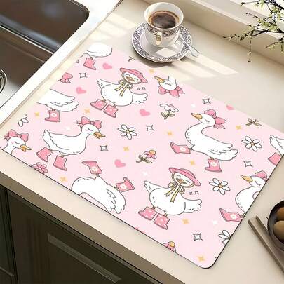 1 件装厨房台面吸水垫，吸水性强，防滑咖啡垫，耐热台面装饰，适用于咖啡吧、餐桌，多种款式可选