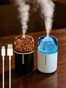 2-In-1 Volcano Shaped Car Humidifier And Aroma Diffuser With LED Light, 180ml USB Powered (Auto Shut Off), Portable Air Humidifier, Quiet Mist Aroma Diffuser, Multiple Fragrance Options, Suitable For All Car Models - A - 查看 3