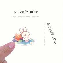50 Easter Egg Bunny Vinyl Stickers |, Homemade, Cartoon Theme, Glossy, Suitable For Scrapbooks, Diaries, Laptops, Fenders, Scooters, Water Bottles, Computers, Mobile Phones, Hard Hats, Cars - A - 查看 4