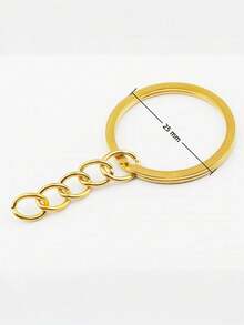 60/30个金属钥匙圈批发，适用于圣诞节、母亲节、新年、情人节、斋月、汽车钥匙链配件、DIY吊坠、卡通玩具配件 - 金色 - 查看 8