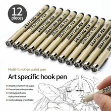 1 Set Black Outline Sakura Painting Pens, Waterproof Liner Pens For Art Students, Manga & Anime Design - Drawing Pen - View 1