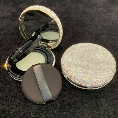 Rhinestone Thin Cushion Compact, High-End BB Cream Packaging, Foundation Concealer Refill Empty Case, Replacement Refill Case