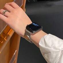 38mm-49mm Magnetic Milanese Loop Metal Watch Band, Breathable Stainless Steel Strap, Fits Series 11/10/9/8/7/6/5/4/3/2/1 SE Ultra, Unisex Replacement Wristband - Multicolor - View 7