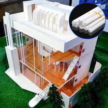 60PCS 0.5/0.8/1/1.5/2/3/4/5mm White Round ABS Plastic Square Rods Set, Solid Plastic Strips For DIY Sand Table Building, Architectural Model Making Supplies & DIY Crafts - White - View 7