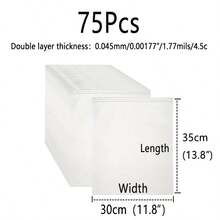 XZV 75pcs Transparent Plastic Garment Packaging Bags With Matte Zipper, For Clean And Transportation Of T-Shirts, Shirts, Documents, Towels, Practical Travel Bags, Socks, Toys, Shoes Storage Bags, Double Layer Thickness 0.045mm/1.77mil, 33pcs/Pack, 2 Size Options, Resealable And Washable Storage Bags - Convenient Lightweight Multipurpose Organizer Bags For Clothes, T-Shirts, Pants, Underwear, Socks, Toiletries - White - View 15