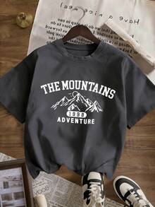 3件套女士新款休闲可爱图案宽松百搭圆领短袖T恤，时尚日常及假日穿着 - 彩色 - 查看 5