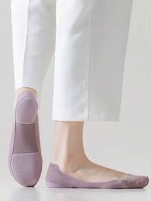 4 Pairs/6 Pairs Women's Multi-Color Sponge Padded Boat Socks, Thin Breathable Non-Slip Hidden Ankle Socks For Spring/Summer/Autumn, Suitable For High Heels And Shoes, Versatile Daily Wear (No Paper Card) - Multicolor - View 2