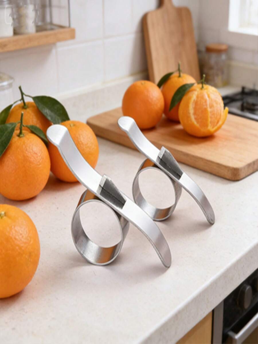 Herramienta circular de acero inoxidable para pelar naranjas, Herramienta en forma de caracol para pelar naranjas, Herramienta para quitar la piel de naranjas y granadas, Herramienta para pelar y cortar naranjas - Multicolor - Ver 1