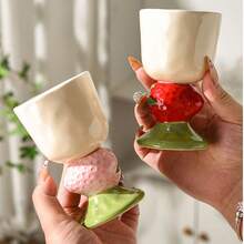 Cốc sứ 7oz hình dâu tây, chanh, dưa hấu 3D, cốc kem vẽ tay hình trái cây, cốc nước vẽ tay kiểu Nhật, dùng được trong lò vi sóng và máy rửa chén, cốc sữa ăn sáng cho học sinh, văn phòng, nhà, món quà tuyệt vời cho bạn gái, bạn bè. - Nhiều màu - Xem 7