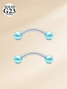 2PCS 16G G23 Titanium Alloy Eyebrow Rings Tragus Helix Rook Daith Earrings Lip Ring Barbell Body Piercing Jewelry Retainer 8mm 10mm - Pearl Ball - View 6