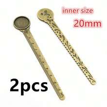 2 chiếc đế thước kẻ 20mm/18x25mm, khay đựng bookmark, đế cabochon, phôi cabochon và kính, phụ kiện làm trang sức DIY - Đánh dấu trang cơ sở - Xem 14