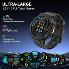 Reloj inteligente GAWSUG de 1,52 pulgadas para hombres (con función de llamada), 100 modos deportivos, monitoreo del sueño, podómetro, fondo de pantalla personalizable, adecuado para hombres y mujeres, batería de 1000mAh - Ver 6