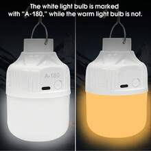 Bộ 1/2 bóng đèn LED sạc USB, đèn cầm tay, 3 mức độ sáng, ánh sáng lạnh/ấm, nhiều chế độ chiếu sáng, thích hợp sử dụng trong nhà, hoạt động ngoài trời, trường hợp mất điện khẩn cấp, chợ đêm, chiếu sáng ngoài trời, cắm trại (Đường kính bóng đèn: 5cm-500mAh, 9.5cm-1200mAh) - trắng - Xem 4