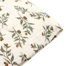 50x135cm(19.69x53inch)100% Cotton Double Layers Gauze Fabric,Leaves Printed, Suitable For Home Wear, Pet Blankets - Hand-Cut -Printed Fabric DIY Craft Material - Default - View 7