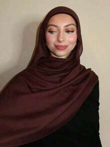 1pc Bohemian Style Watercolor Print Headscarf/Scarf Women, Suitable Outdoor And Daily Wear, Can Be Paired With Outfits - 咖啡棕色 - 查看 5