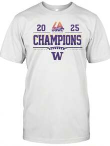 Washington Huskies 2025 LA Bowl Champions Logo Shirt (2) - trắng - Xem 1