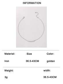 1件简约时尚金属几何弯管项链，独特礼物，适合女性日常佩戴 - 彩色 - 查看 12