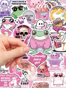 50pcs Pink Funny Stickers For Notebooks Laptops And Phone Cases Stickers - A - View 7