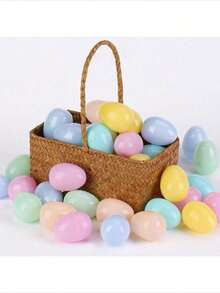 1/20pcs Plastic Easter Eggs, Soft Random Colors, Reusable & Shockproof, Suitable For Easter Egg Hunting, Crafts And Party Decorations, Essential For Easter Decor - Multicolor - View 4