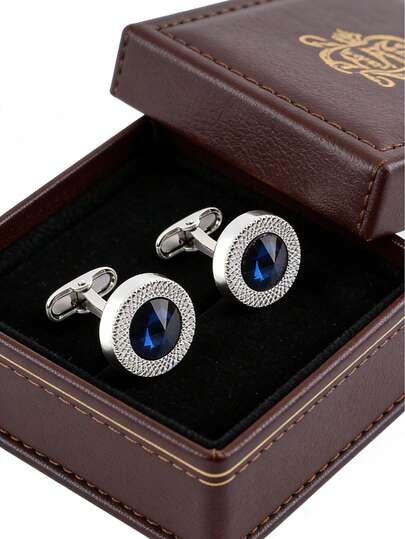 New Arrival Men's Austrian Crystal Cufflinks, Minimalist Hollow Twist Design, Suitable For Weddings, Parties, Holidays And Daily Wear