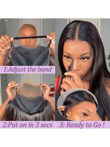 13*6 13*4 5*5 高清蕾丝免胶假发,即戴即用,真人混纺发丝,预先拔毛,预先剪裁,200密度直发假发,真人混纺发丝抽绳假发,适合,新手友好 - 自然色&黑色系 - 查看 10